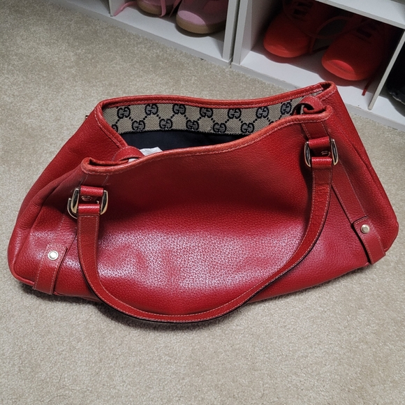 Gucci Medium Leather Abbey Tote Red - Picture 6 of 12
